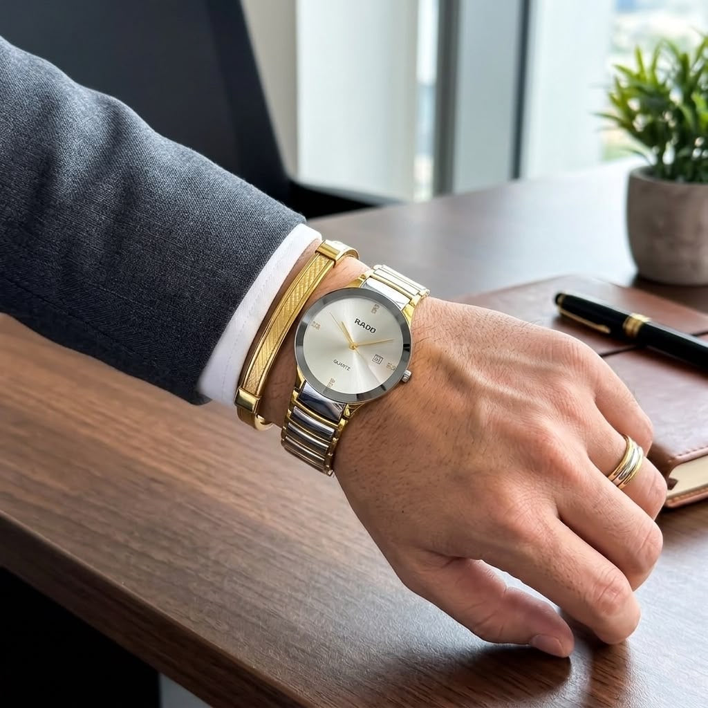 RADO JUBLIE GENTS WITH DIOMAND CUT GLASS WHITE