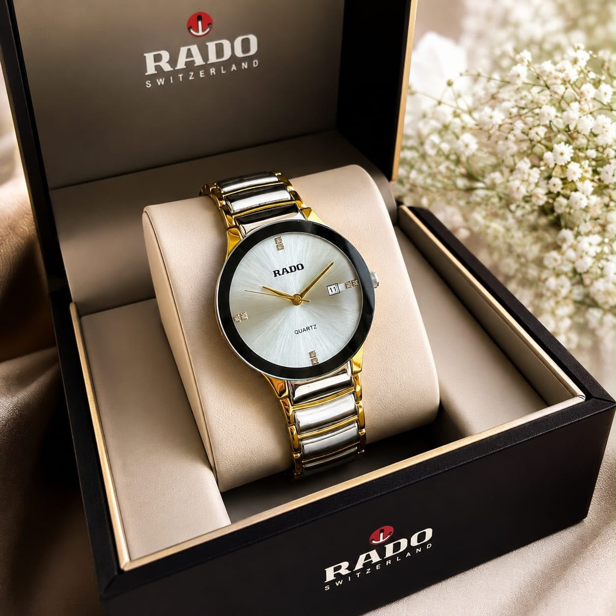 RADO JUBLIE GENTS WITH DIOMAND CUT GLASS WHITE