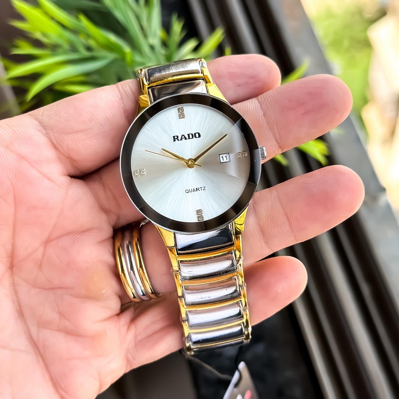 RADO JUBLIE GENTS WITH DIOMAND CUT GLASS WHITE